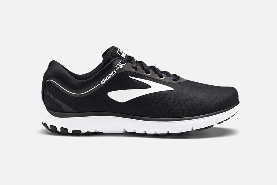 Brooks PureFlow 7 Mens Australia - Road Running Shoes - Black/White (048-WTACJ)